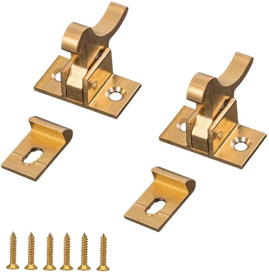 kaileyouxiangongsi 2 Pack Brass Heavy Duty Elbow Latch Window