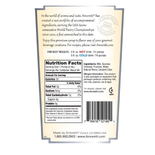 image for Amoretti Premium Syrup, Crema Di Caramel, 25.4 Ounce, 25.4 Fl Oz (Pack