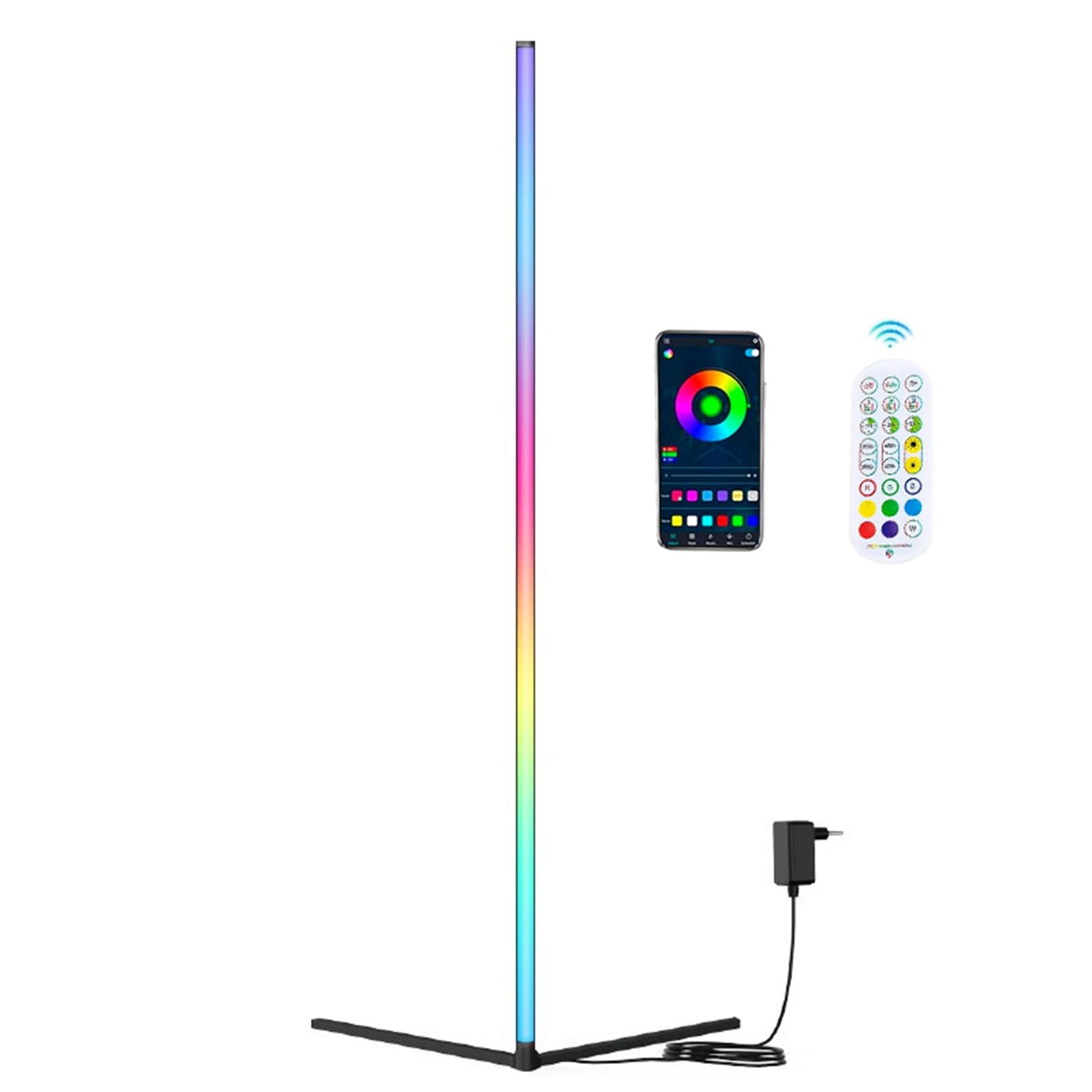 RGB Corner Floor Lamp, Color Changing Mood Lighting, Modern LED Floor Lamp for Bedroom Living Rooms Gaming Room