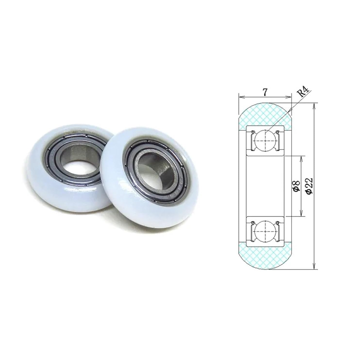 2PCS BSR69518-6 5x18x6mm Plastic Bearings