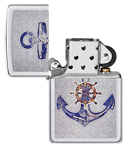 Zippo Anchor Fusion Design High Polish Chrome Pocket Lighter