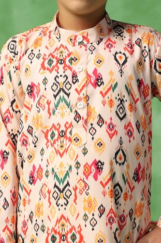 Image of Fashion Dream Boy's Cotton Blend Printed Kurta Pant Set|Kurta Set|Kurta And Pant Set|Kids Ethnic Set|Ethnic Set