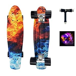 Sumeber Flamme LED Mini Cruiser Skateboard 22 Zoll