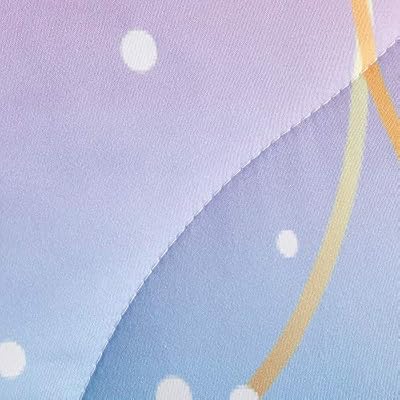 Roscloud Kids Mermaid Scale Twin/Full Comforter Sets Rainbow Girls Bedding Sets - Clolorful Scale Golden Border Diamonds… 514gulU7D4L. SS400