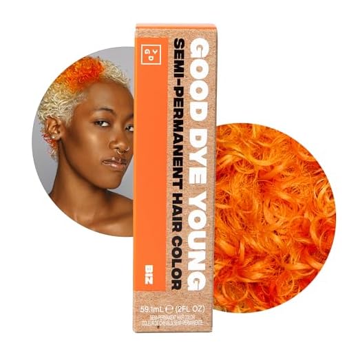 Good Dye Young Streaks and Strands Semi Permanent Hair Dye (Biz Neon Orange) – UV Protective Temporary Hair Color Lasts 15-24+ Washes – Conditioning Neon Orange Hair Dye – PPD free Hair Dye - Cruelty-Free & Vegan Hair Dye