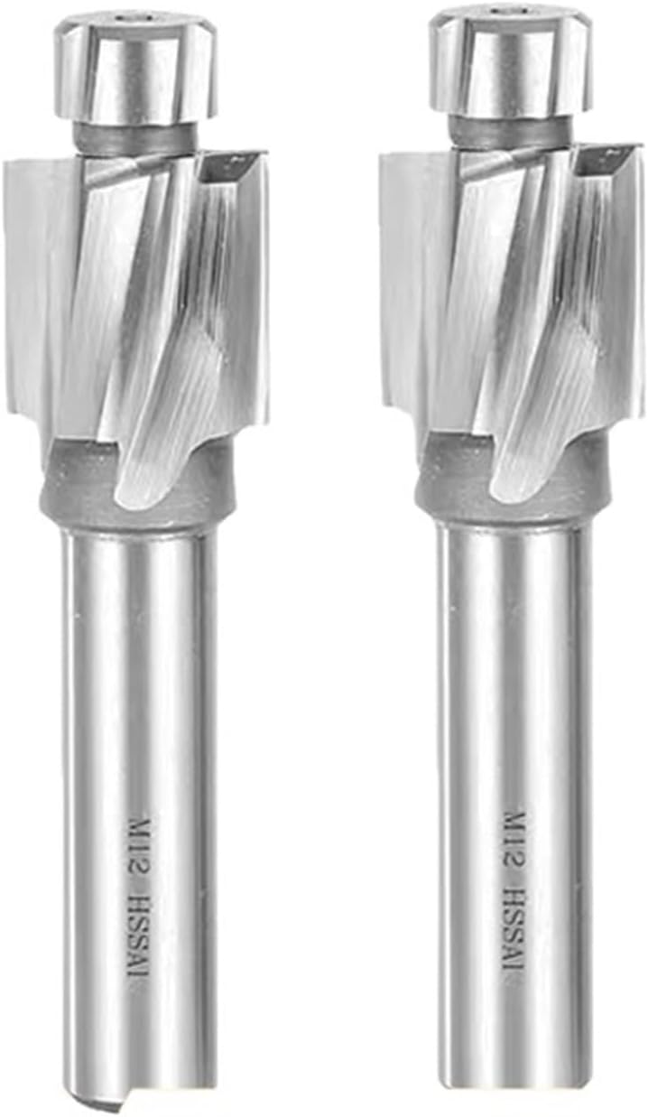 Piloted Counterbore Cutter HSS Flat Bolt Hole Cap Screw Countersink Milling Tool 4 Flutes Pilot Spot Router Slot Drill(Counterbore,M14 M14.4x24)