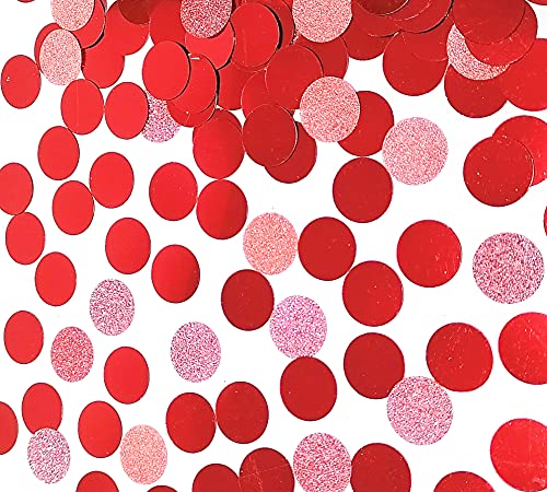 Emaan Circle Dots Confetti Red And Glitter Rose Gold Metal Foil Sequins Confetti For Birthday Wedding Party Table Scatter Decoration, 1.5 Cm In Diameter #TOP12