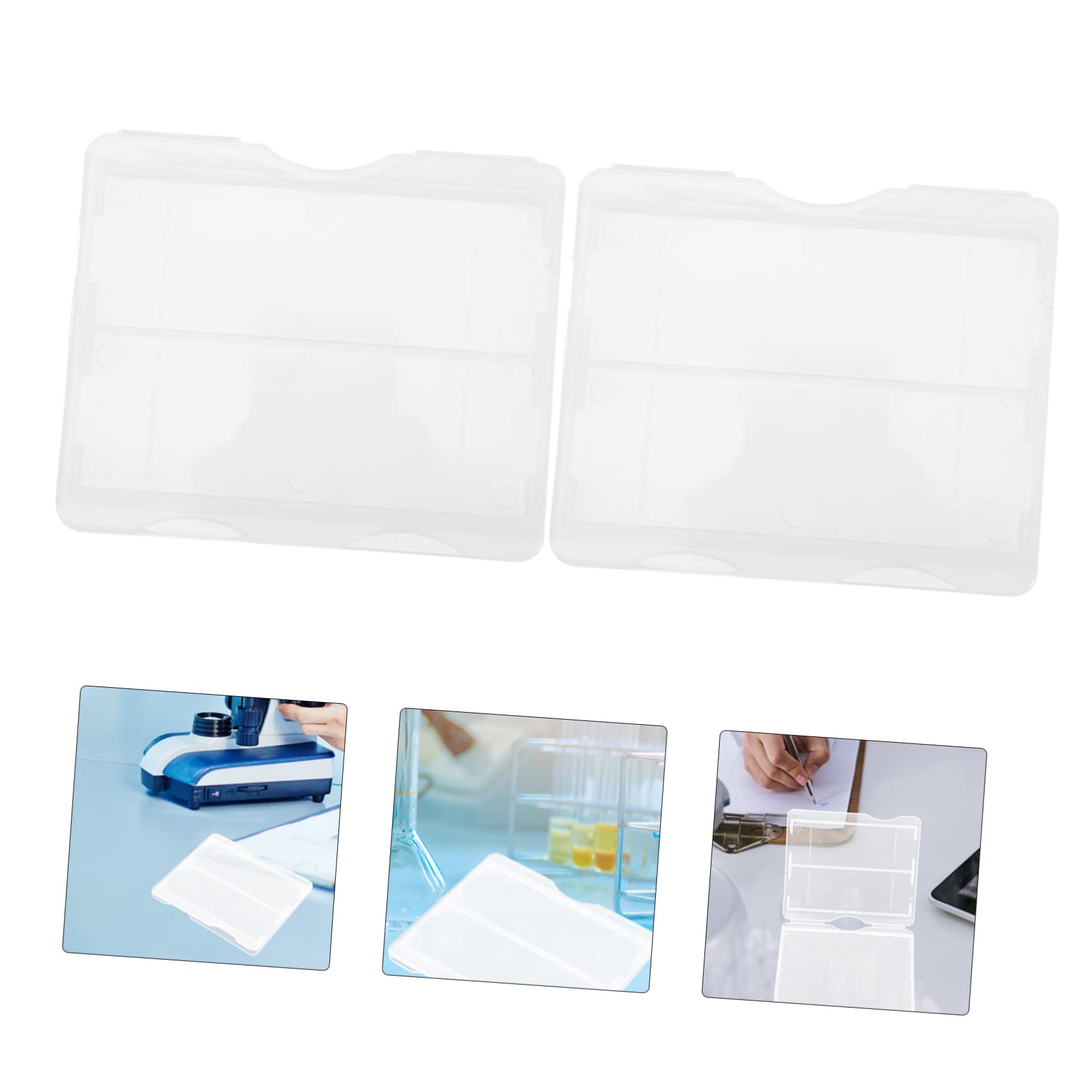 Caja para Portaobjetos de Laboratorio de Polipropileno 100 Piezas | Apilable, para Colocar Preparaciones, Colección de Láminas, Evita Roturas