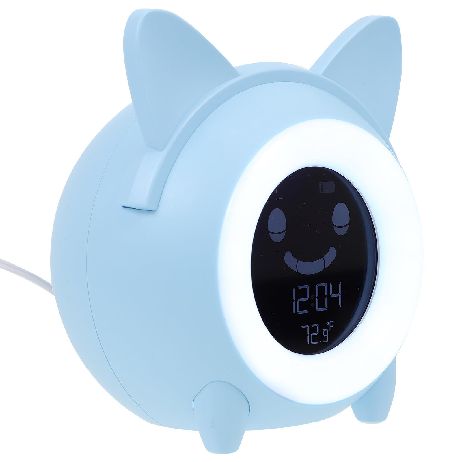 Digitaler Wecker mit Nachtlicht für Schlafzimmer Kreative Weckerlampe aus Kunststoff Blau Einschlafhilfe für Jungen und Mädchen