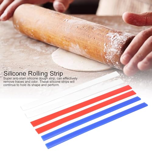 Chazcool Silicone Rolling Strip, 6 Pcs Silicone Rolling Pin Guides 2/4/6mm, Rolling Pin Guides for Thickness Guide Pastry Cookie Kitchen Restaurant - Thumbnail 3