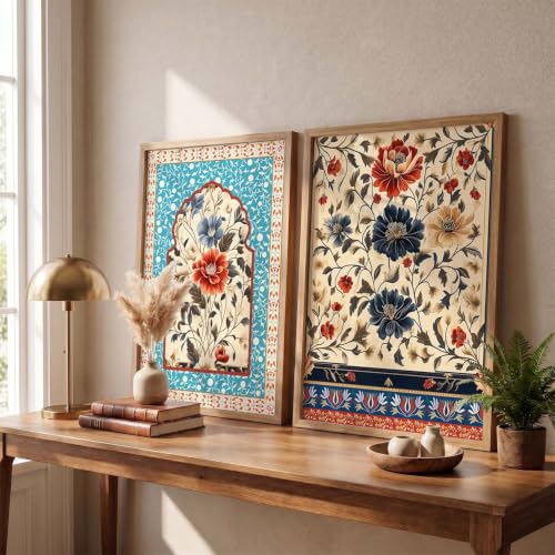 Image of Kotart Indian Art Traditional Floral Paintings for Living Room | Painting for Wall Decoration| Framed Wall Painting for Home Room Bedroom Office Wall Decor| Wall Poster With frames (Art 3, (10x13 inch), Framed)