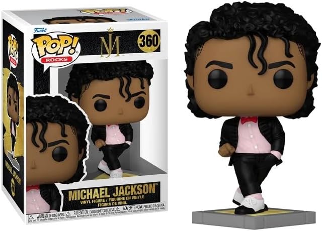 Funko Michael Jackson Billie Jean with Jacket and Bow Tie + Pop Protector: Pop! Rocks (Bundled with ToyBop Box Protector Collector Case)