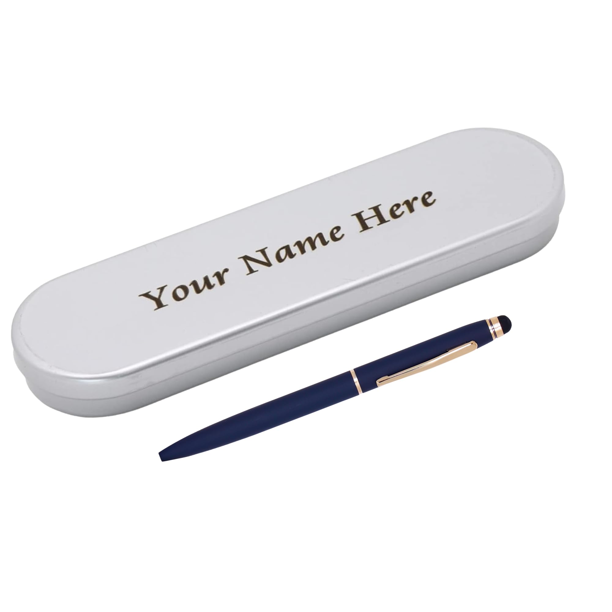 Personalised Blue Metal Stylus Pen with Metal Gift Box.-image-49