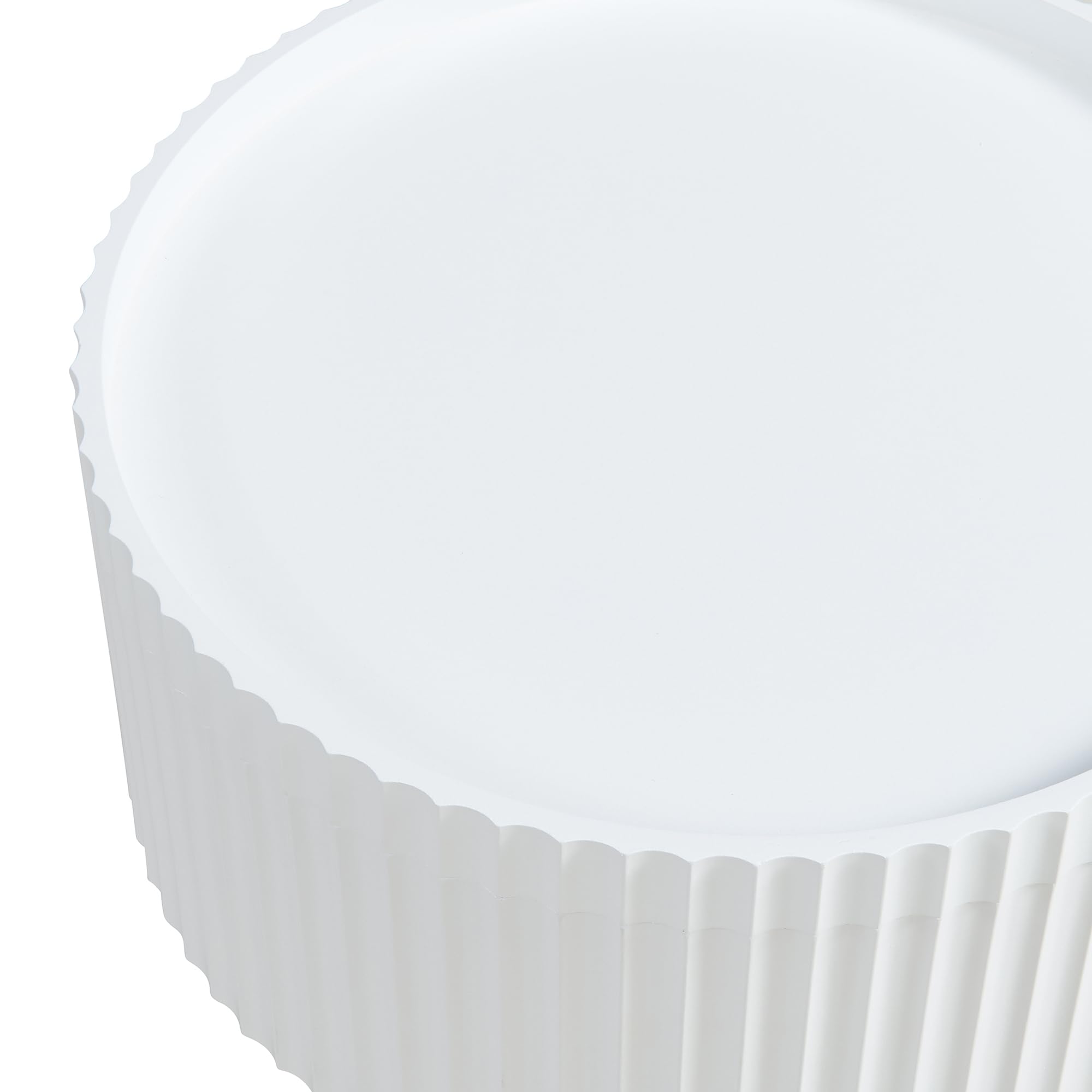 [en.casa] Table d'Appoint avec Compartiment de Rangement Plateau Rond Amovible 3 Pieds Robustes Bout de Canapé Table de Chevet Nuit MDF Bambou 48 x 38 cm Blanc