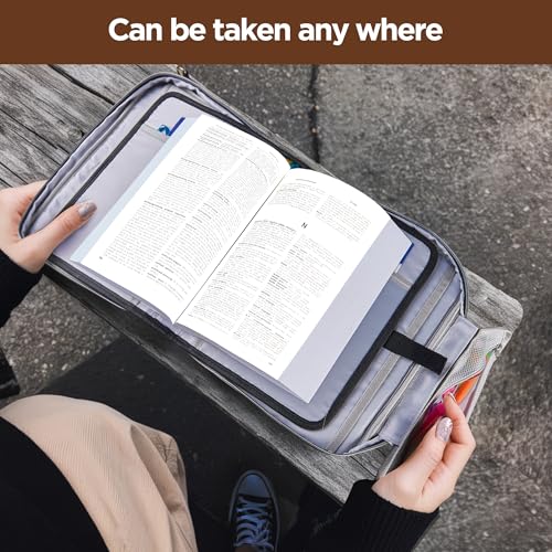 DERSTUEWE Bible Cover Case for Women – Stylish & Durable Bible Bag with Zippered Closure, Floral Print, Fits Standard & Large Bibles, Perfect for Church & Travel, Black Color by DERSTUEWE - Image 7