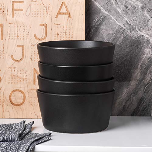 Image of Stone Lain Coupe Stoneware Set of 4, Bowls, Black Matte