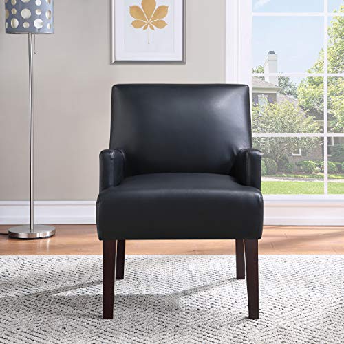 Sillón Clásico Negro Cuero Sintético miniatura 2