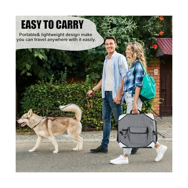 Collapsible-Large-Dog-Crate-Portable-Dog-Crates-for-Large-Dogs-Foldable-Dog-Travel-Crate-Soft-Sided-36-x-25-Inch-Soft-Large-Dog-Cage-Kennel-Indoor-Outdoor-Ventilated Soft Sided Kennel for Small Dogs