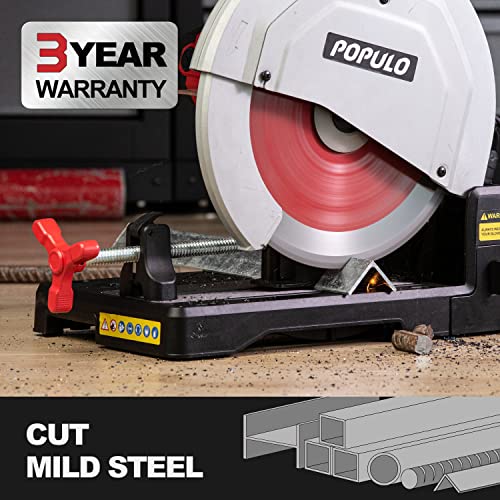 Populo Chop Saw Metal Pmcs-380 Heavy Duty 15 Inch Metal Cutting Chop Saw With 14-Inch Carbide-Tipped Blade For Premium Dry Cutting Metal thumb #1