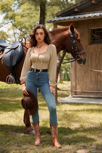 Scarlet Darkness Western Belts for Woman Renaissance Cowgirl Leather Belt with Removable Buckle3