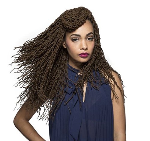 "NEW BOBBI BOSS BRAID" SISTER LOC MICRO LOCS 18" HAND MADE Braid, Locks (4 packs-Burgundy)
