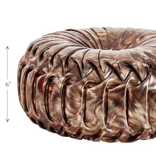 Image of EUCIOR Round Decorative Pillow,Handmade Circle Pillow,Smooth Metallic Leather Round Pillows for Couch Home Decor Bedroom Living Room Bed Sofa