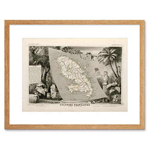 The Art Stop Map Antique LEVASSEUR Martinique Colony Framed Print F12X3995