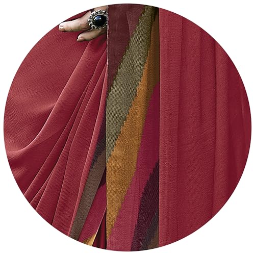 Image of MIRCHI FASHION Women Saree Chiffon Chintz Motif | Breathable Lightweight Border Pallu Printed Sari for Office and Daily Use (Available in 15 designs)