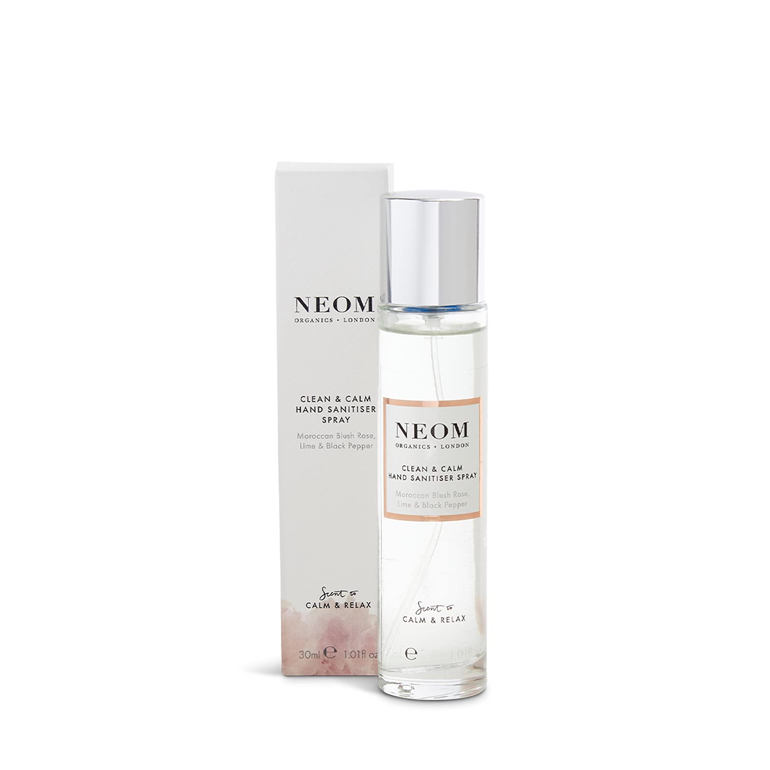 Buy NEOM Hand Sanitiser Spray, 30ml Kills 99.9 of Bacteria Blush