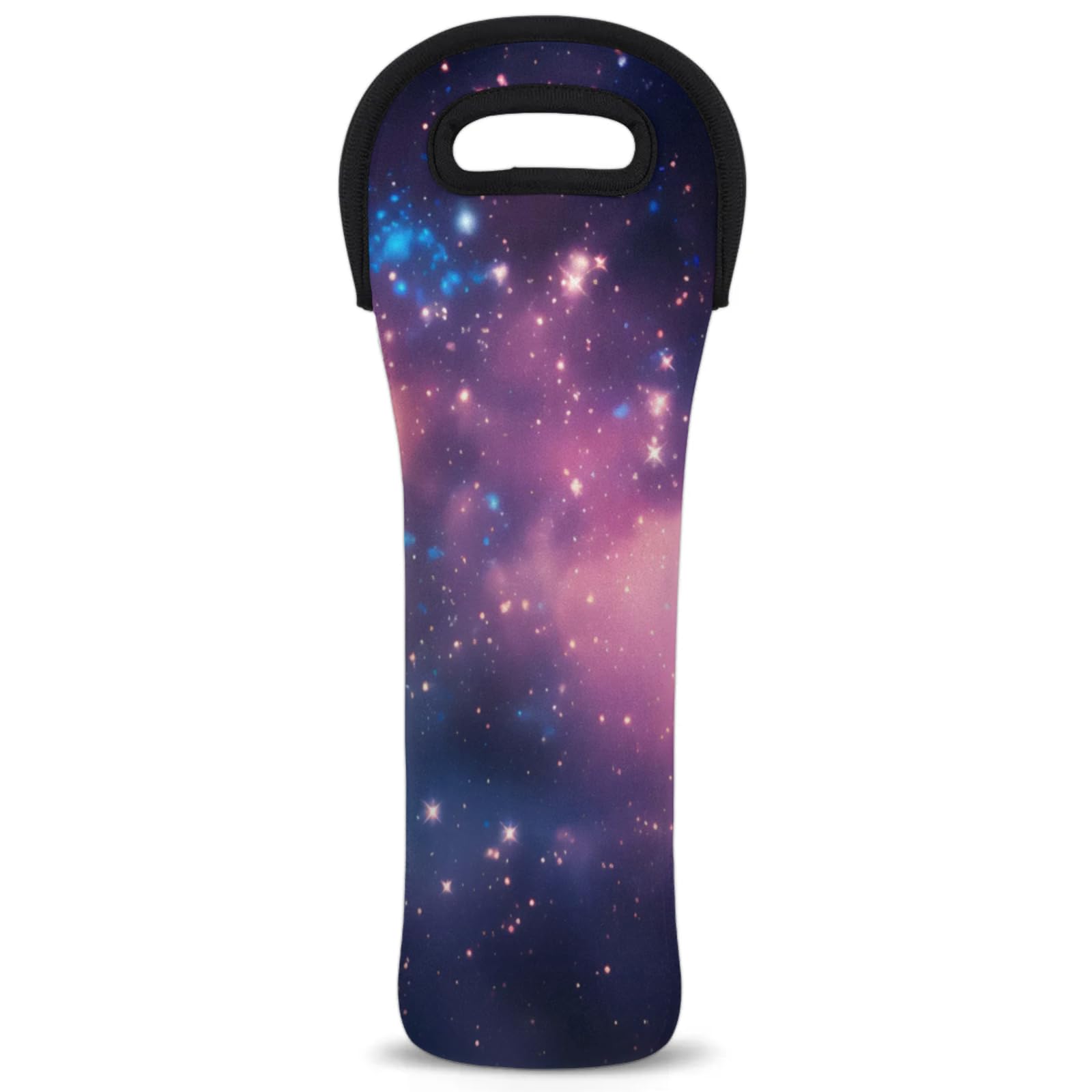 Neoprene Wine Tote Carrier Bag for Wine,Water, Champagne, Beer, Baby Bottles 15.6 x 5.1 Inches, Protective Wine Bag,Starry Sky