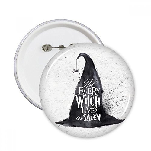 Chapeau Halloween Sorcière Badge Pins Bouton Rond Décoration Vêtements 5pcs