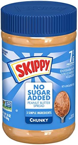 SKIPPY Peanut Butter Spread No Sugar Added, Chunky, 16 Ounce (Pack of 12)