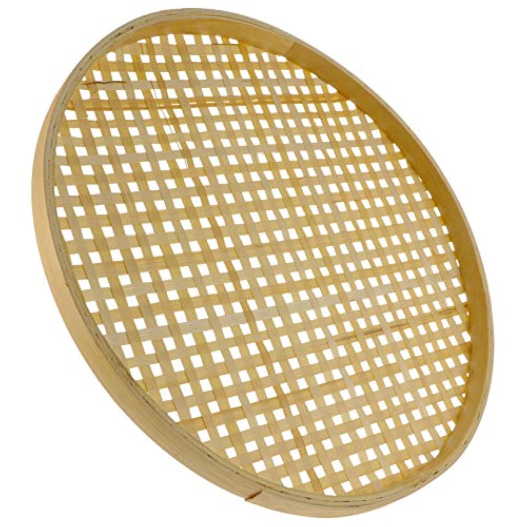 Woven Bamboo Basket Handwoven Round Fruit Storage Tray
