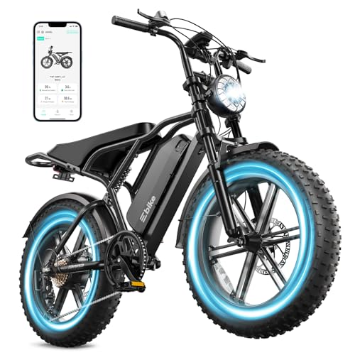 TST Electric Bike for Adults, 1500W Peak Motor Ebike with 48V 15Ah Battery, 60 Miles Range Electric Bicycle, 20' All-Terrain E Bike with Rear Seat 7 Speeds R002