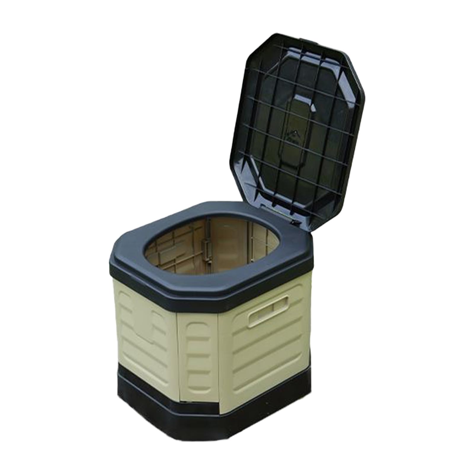 Cinghi Lusso Khaki Portable Camping Toilet Foldable Toilet With Lid Outdoor Travel Potty Loo For Camping With Carry Bag Easy To Clean (Khaki)
