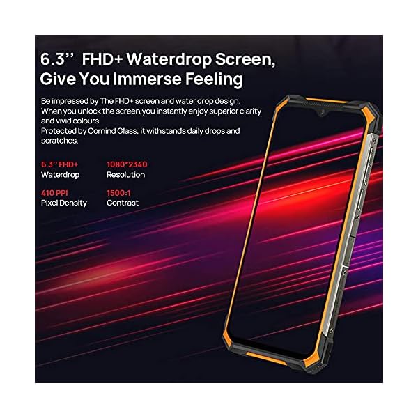 DOOGEE Rugged Smartphone Unlocked S88 Plus 10000mAh Big Battery 8GB + 128GB Android 10 Helio P70 Octa-core Waterproof Smartphone, 48MP Five Camera 4K Video 6.3" FHD+ Display Dual SIM 4G Rugged Phone