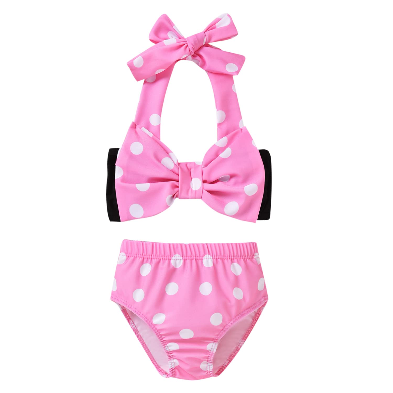 Aalizzwell Baby Girl Bathing Suit, Toddler Girls Two Piece Swimsuit Halter Top Bikini Bottoms Swimming Suit