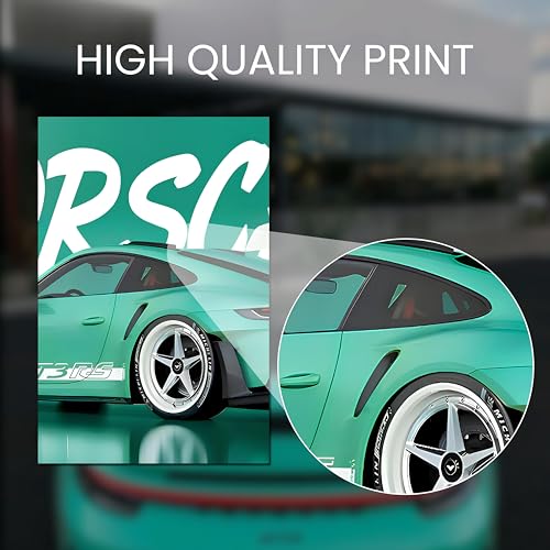 Image of Posternet Super Car Split Poster Set, 12 inch x 18 inch, Split Design Wall Decor Posters For Bedroom, Living Room, Office. (Porshe)