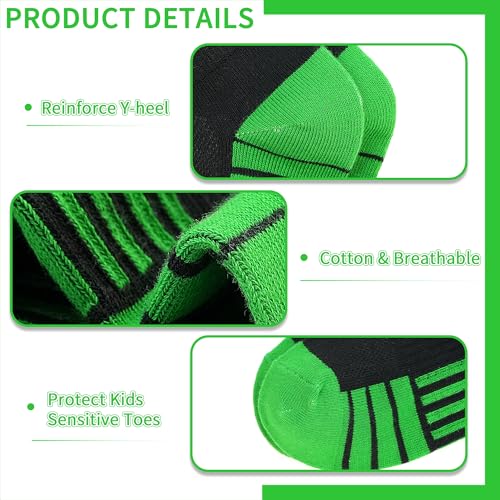 12 Pairs Boys Socks, Athletic Socks for Boys Ankle Sock Cotton Running Sock with Tab for Kids 1-14 Years3