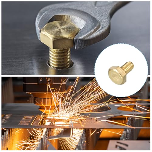 Image of METALLIXITY Hex Head Screw Bolt (1 /4-20x3 /8) 5Pcs, Brass Fully Threaded Solid Brass Hex Bolts Machine Screws - for Machinery Repair