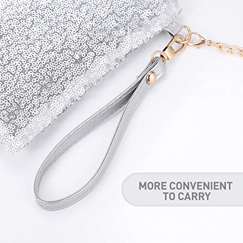 Oulii Fashion Glitter Bag Handbag Party Evening Clutch Shoulder Bag For Women (Silver) #TOP1