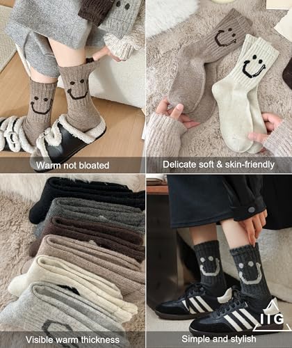 Image of IIG Winter Warm Wool Socks for Women Original Design Trendy Boot Socks Ideal Gift