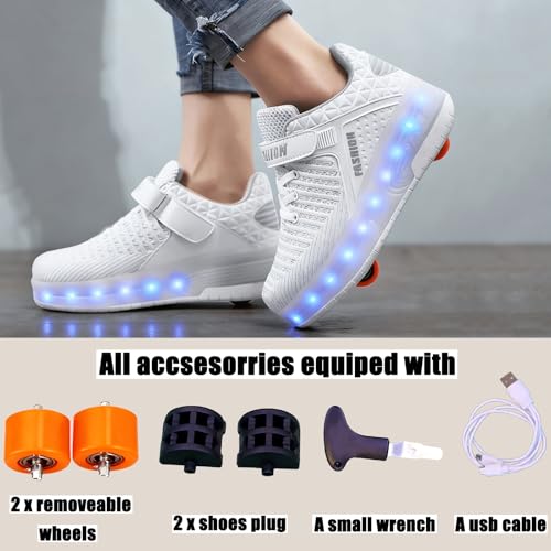 Image of Ylllu Kids LED Roller Skate Shoes with Wheel Light up Roller Shoes Gift for Girls Boys Children