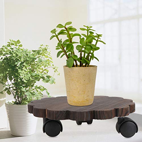 Doitool Hand Trucks Heavy Duty Plant Caddy With Easy Moving Caster Wheels Round Movable Planter Dolly Trolley Tray Pallet Outdoor Indoor Tree Flower Stand Planter 20Cm Rectangular Planter #TOP3