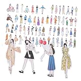  BESTonZON 102 Pièces Tenue Fille Autocollants décalcomanies de jolies filles fournitures de journalisation décor autocollants de bouteille d\'eau autocollants de journal ancien