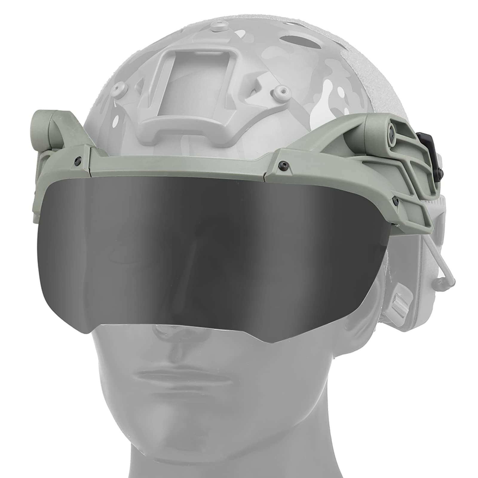 AVLUZ Gogle z klapką do kasku taktycznego, wiatroszczelne, polowanie, strzelectwo, sportowe okulary ochronne, wojskowe airsoft paintball, okulary Flip Up (G)
