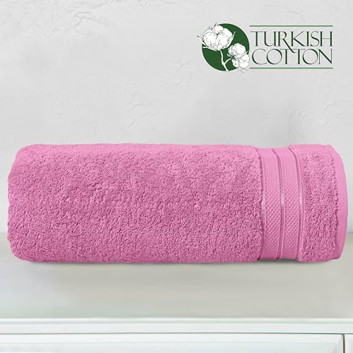 Image of Elegant Comfort Three Line Popcorn Towel Set for Bathroom 35 x 70 inches, Premium Hotel Quality 1-Pack Jumbo Towels, 100% Turkish Cotton, Soft and Durable, Quick Dry and Highly Absorbent, Light Pink