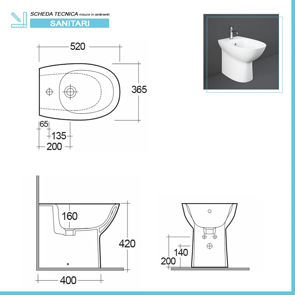 Inbagno Coppia Sanitari Filo Muro Rimless, Completa di Copriwc Tradizionale Slim, in Ceramica Bianca Serie Morning