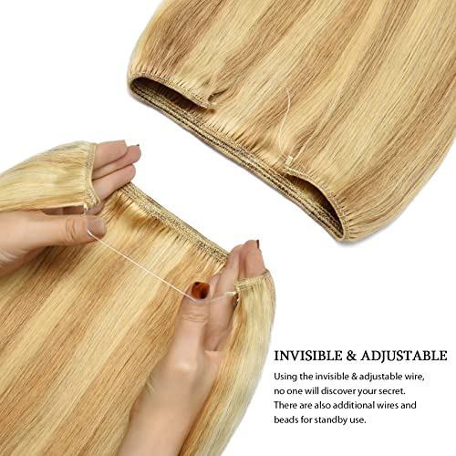 Yamel Invisible Wire Hair Extension Human Hair Highlight 16 Inch Fish Line 1 Piece Real Remy Secret Hair Extensions - Image 3