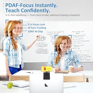 Danyesth Webcam 4K con luce e zoom, fotocamera USB per computer con microfono, copertura privacy e luce anti-interferenza, autofocus 4K UHD Webcam per PC Laptop Monitor, Plug & Play con adattatore di